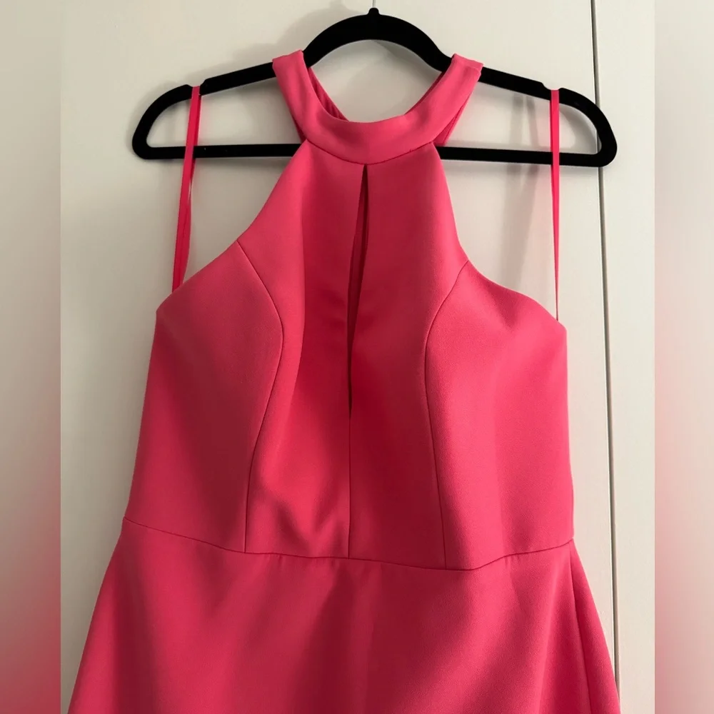 Hot Pink Cutout Halter Maxi Dress - Picture 3 of 5